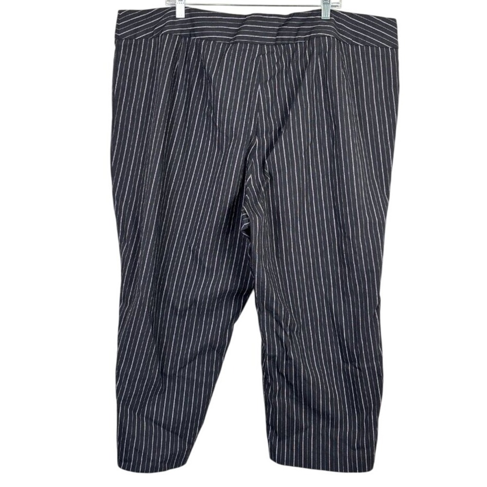 Lane Bryant Black & White Pinstripe Cropped Dress Pants Size 28 - Picture 2 of 11